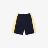 Herenkleurblok geborstelde fleece-short