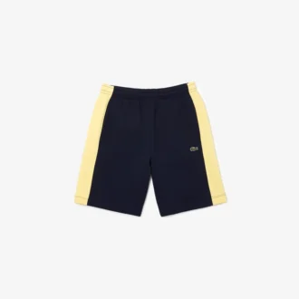 Herenkleurblok geborstelde fleece-short
