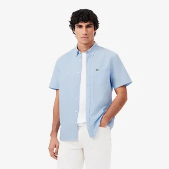 Herenoverhemd met korte mouwen en normale pasvorm in gingham