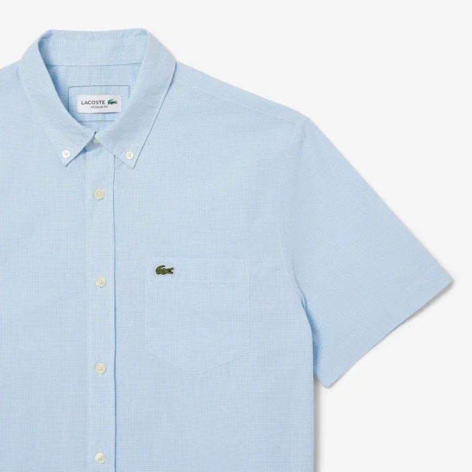 Herenoverhemd met korte mouwen en normale pasvorm in gingham