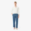 Herenpyjama met monogramprint van popeline