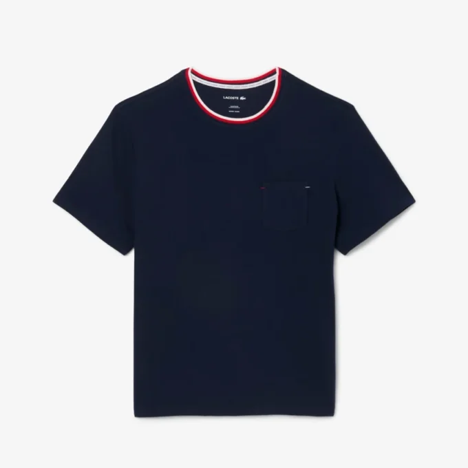 Herenpyjamasoverhemd met contrasterende kraag