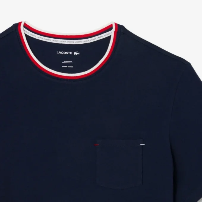 Herenpyjamasoverhemd met contrasterende kraag