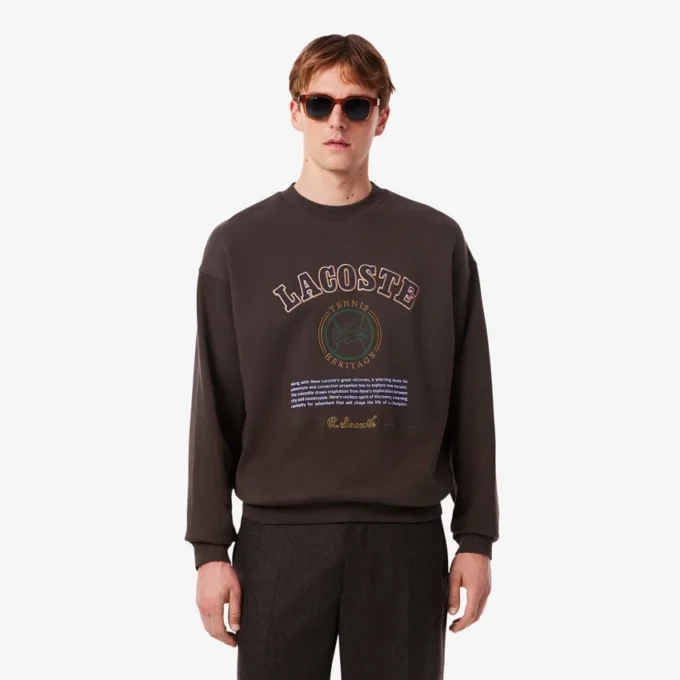 Herensweatshirt van fleece met Heritage-borduursel