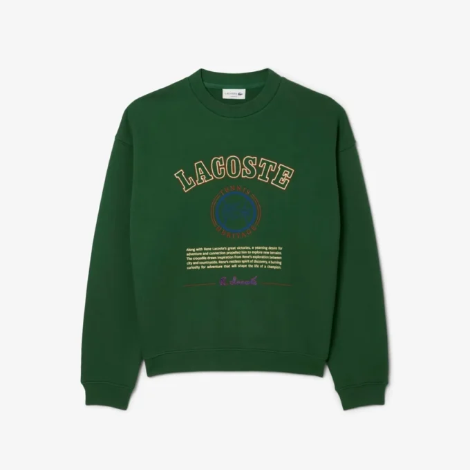 Herensweatshirt van fleece met Heritage-borduursel
