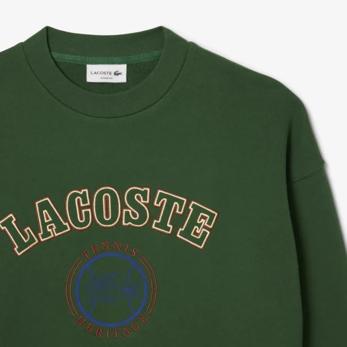 Herensweatshirt van fleece met Heritage-borduursel