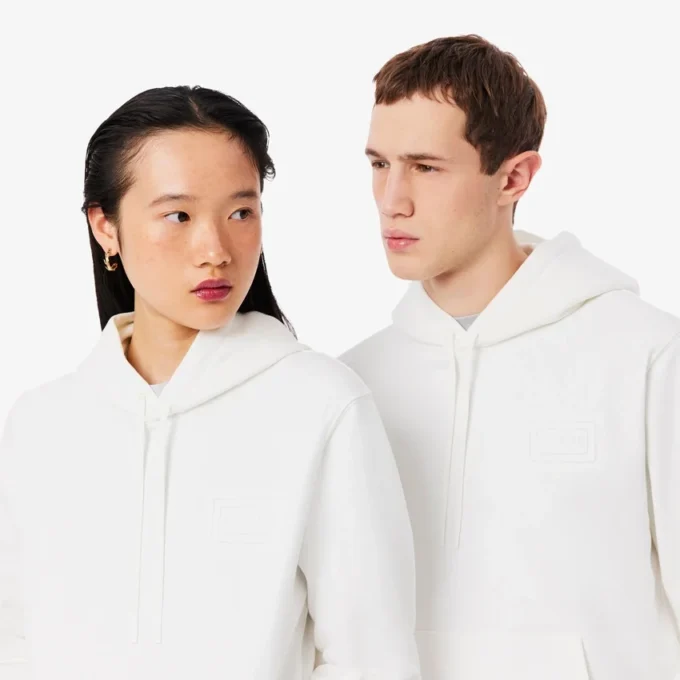 Hoodie met reliëflogo