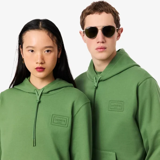 Hoodie met reliëflogo
