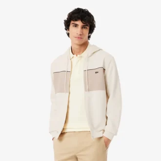 Hoodie met rits en kleurblokken