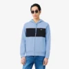 Hoodie met rits en kleurblokken