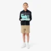 Hoodie met rits en kleurblokken