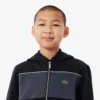 Hoodie met rits en kleurblokken