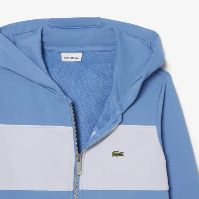 Hoodie met rits en kleurblokken