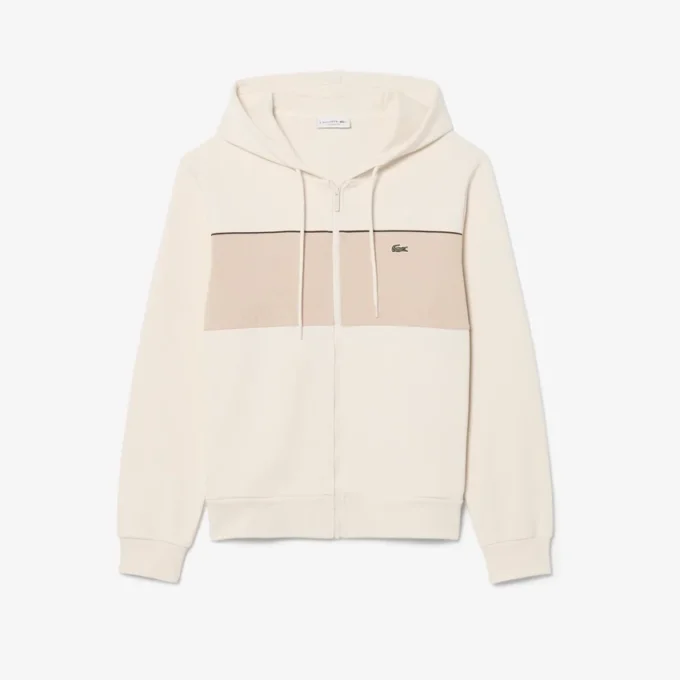 Hoodie met rits en kleurblokken