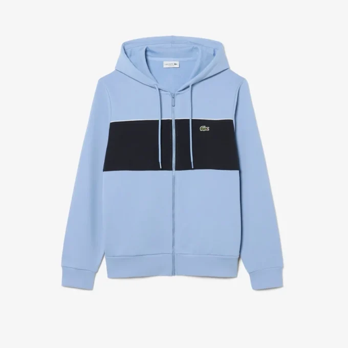 Hoodie met rits en kleurblokken