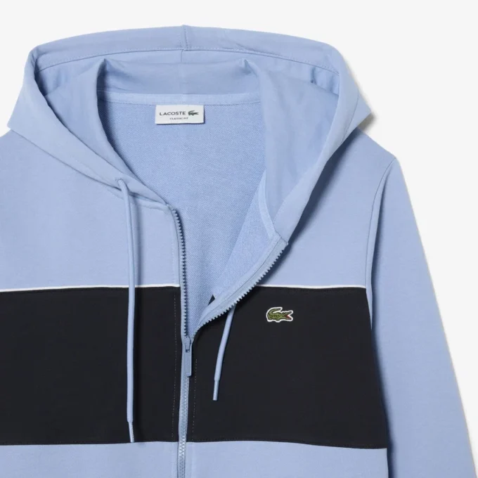 Hoodie met rits en kleurblokken