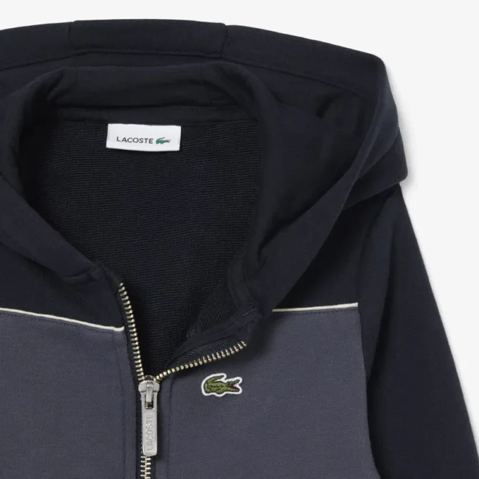 Hoodie met rits en kleurblokken