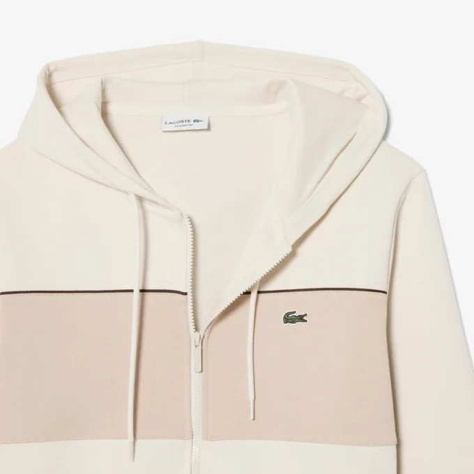 Hoodie met rits en kleurblokken