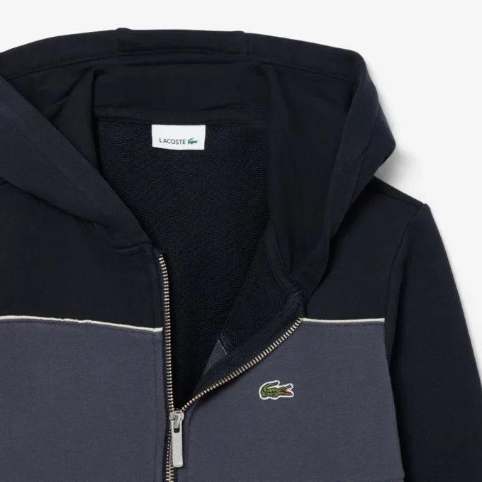 Hoodie met rits en kleurblokken