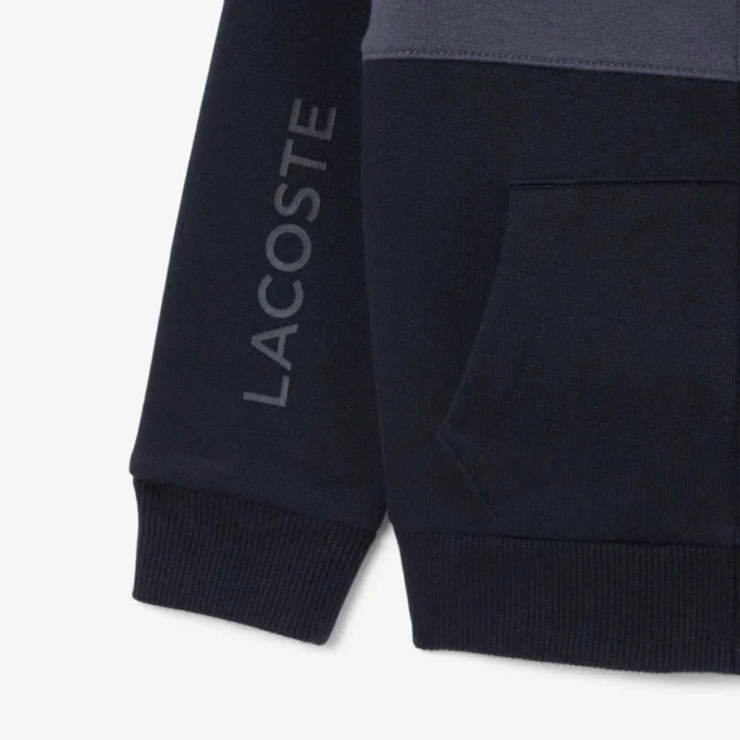 Hoodie met rits en kleurblokken
