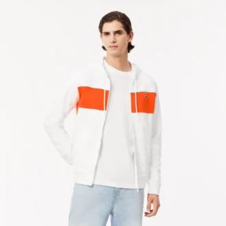 Hoodie met rits en kleurblokken voor heren