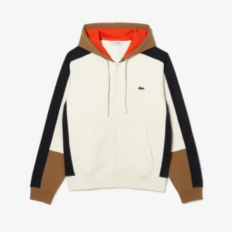 Hoodie met rits en kleurblokken voor heren