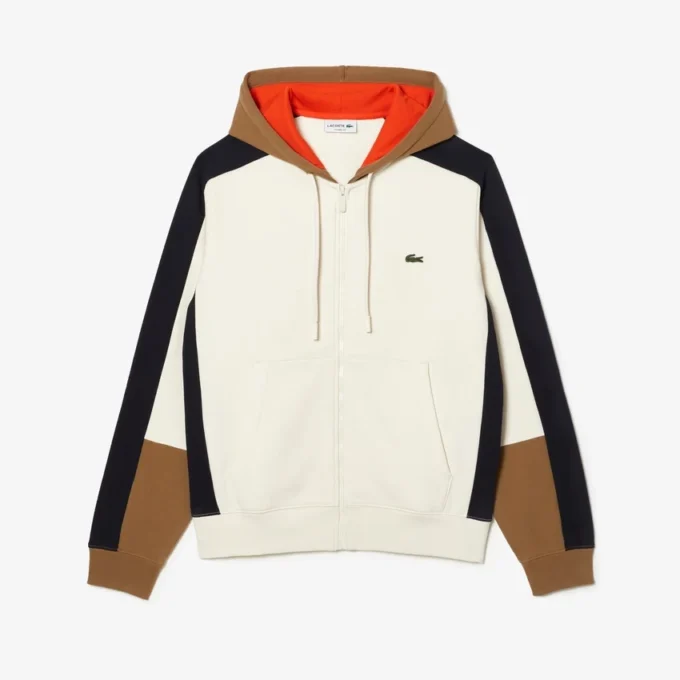 Hoodie met rits en kleurblokken voor heren