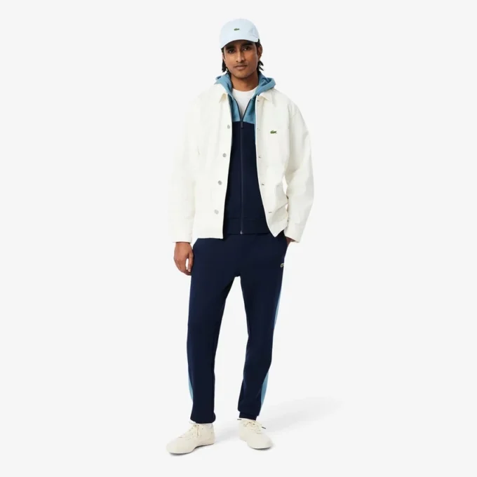 Hoodie met rits en kleurblokken voor heren