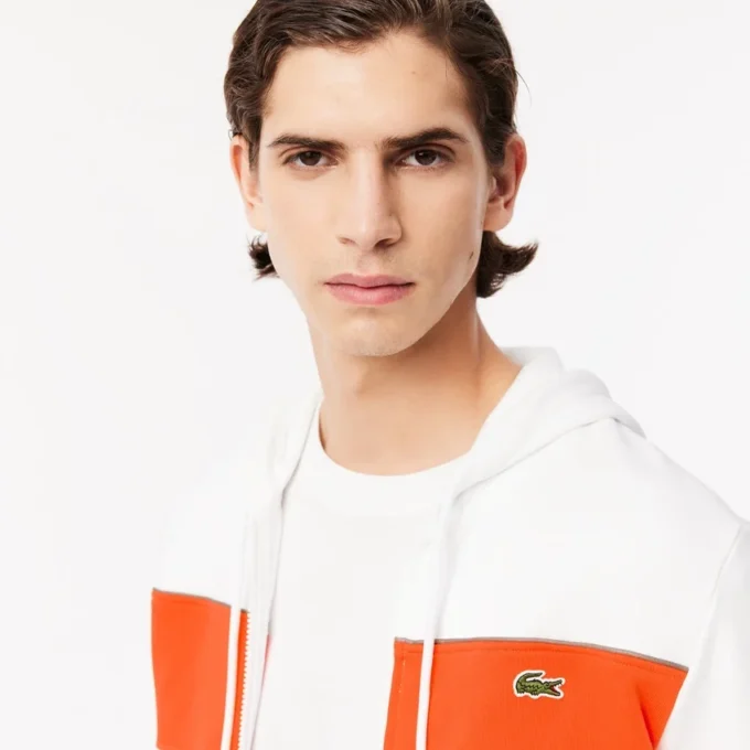 Hoodie met rits en kleurblokken voor heren
