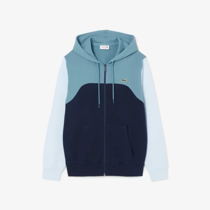 Hoodie met rits en kleurblokken voor heren