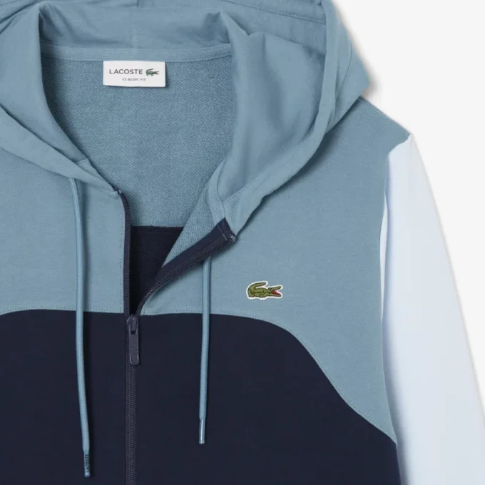 Hoodie met rits en kleurblokken voor heren