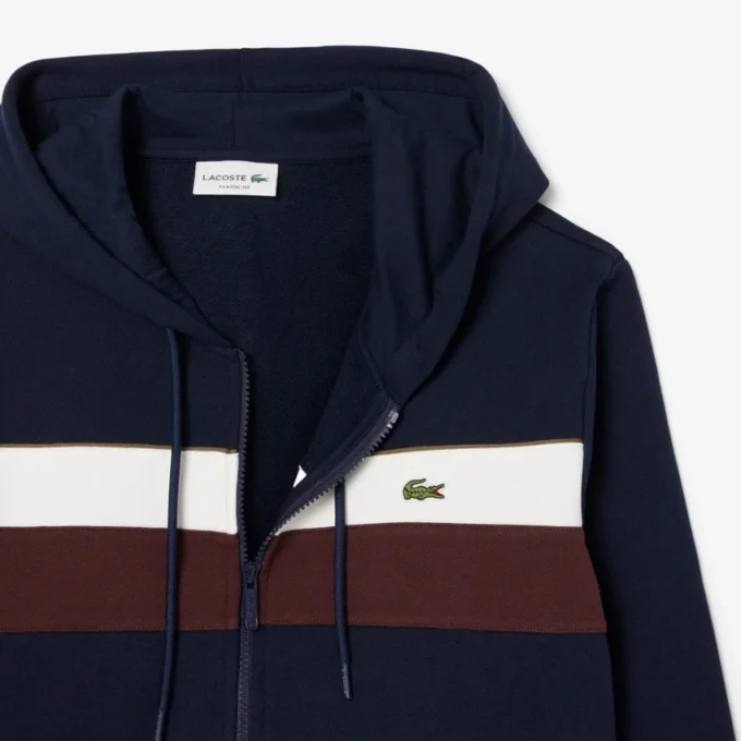 Hoodie met rits en kleurblokken voor heren