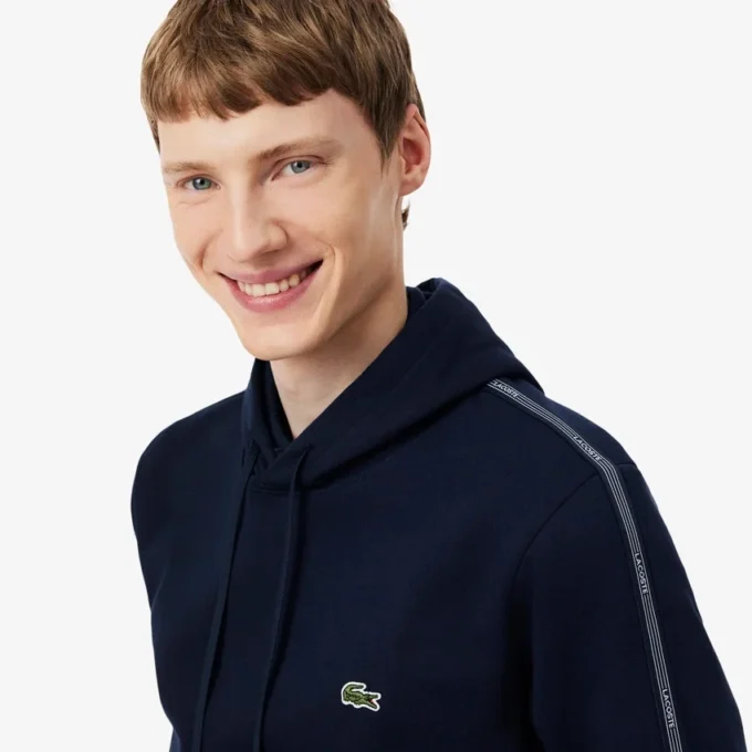 Hoodie met ritssluiting en logo-streep