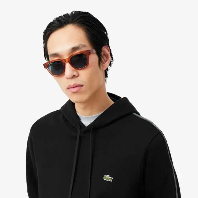 Hoodie met ritssluiting en logo-streep