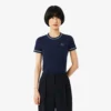 Jersey T-shirt met contrasterende rand voor dames