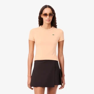 Jersey T-shirt met contrasterende rand voor dames