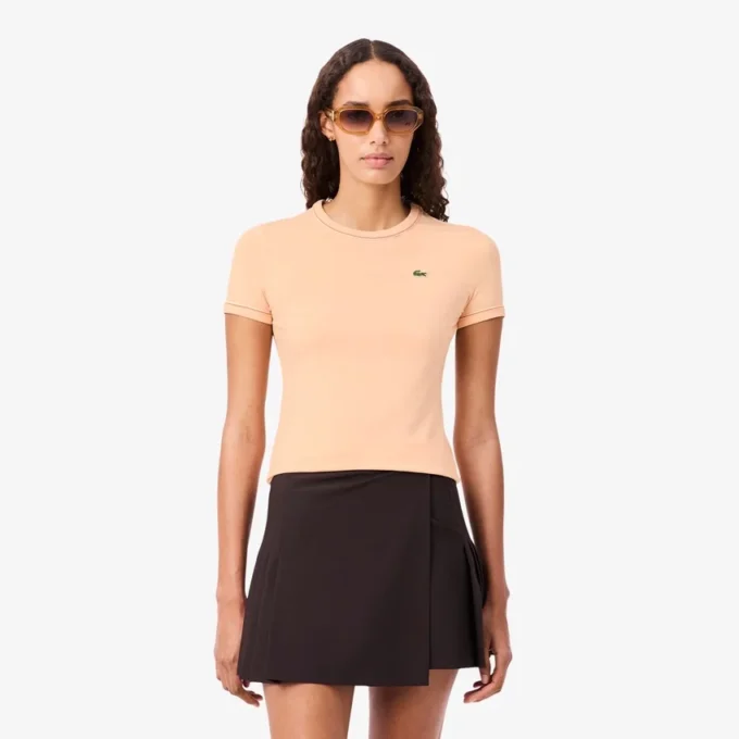 Jersey T-shirt met contrasterende rand voor dames