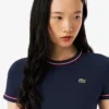 Jersey T-shirt met contrasterende rand voor dames