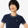 Jersey T-shirt met contrasterende rand voor dames
