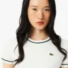 Jersey T-shirt met contrasterende rand voor dames