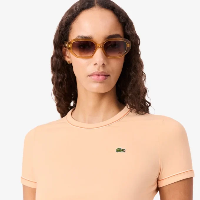 Jersey T-shirt met contrasterende rand voor dames
