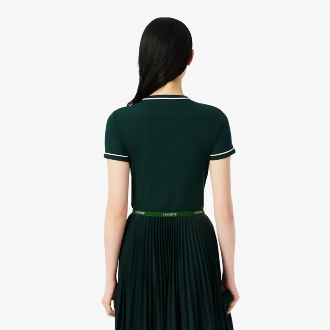 Jersey T-shirt met contrasterende rand voor dames
