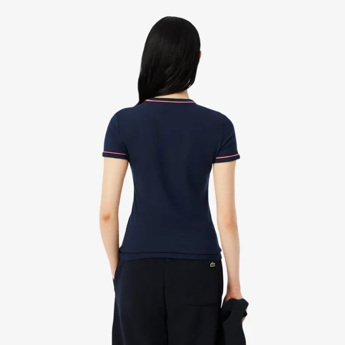 Jersey T-shirt met contrasterende rand voor dames