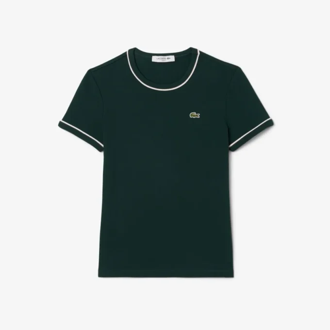 Jersey T-shirt met contrasterende rand voor dames