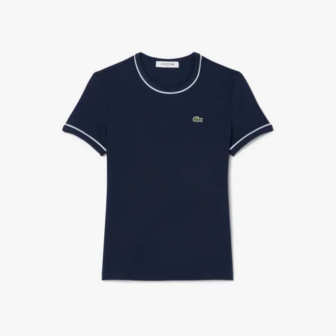 Jersey T-shirt met contrasterende rand voor dames