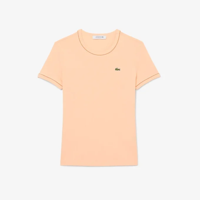Jersey T-shirt met contrasterende rand voor dames