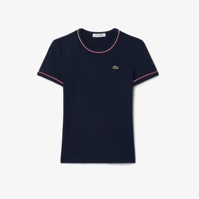 Jersey T-shirt met contrasterende rand voor dames