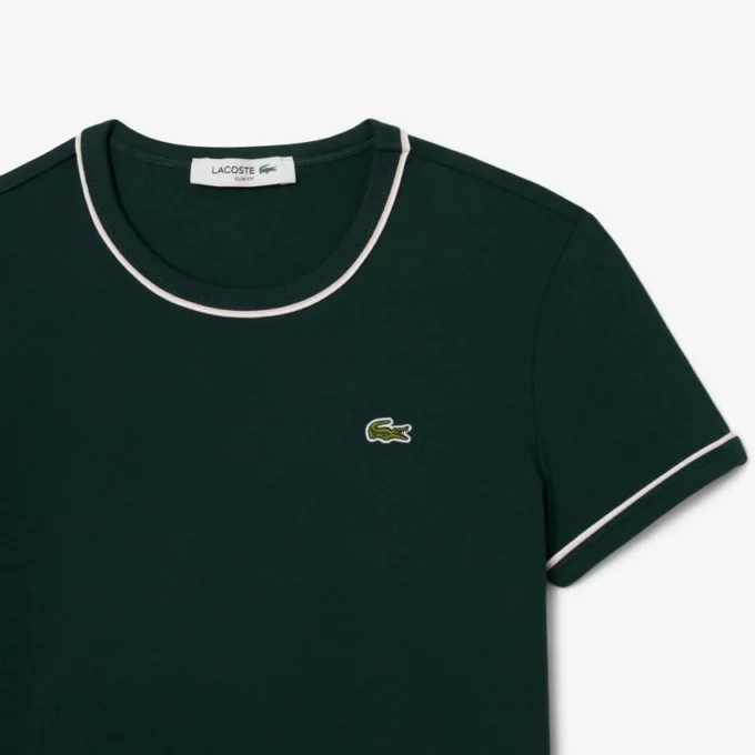 Jersey T-shirt met contrasterende rand voor dames