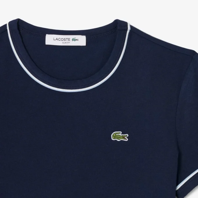 Jersey T-shirt met contrasterende rand voor dames