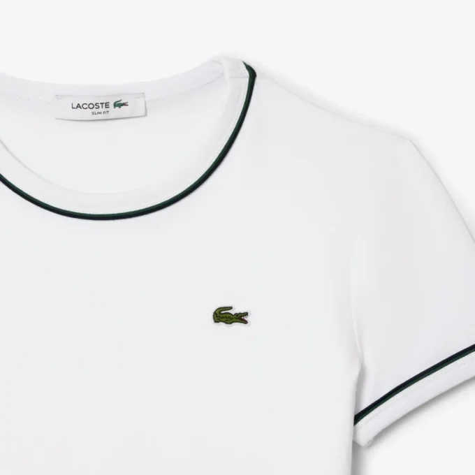 Jersey T-shirt met contrasterende rand voor dames